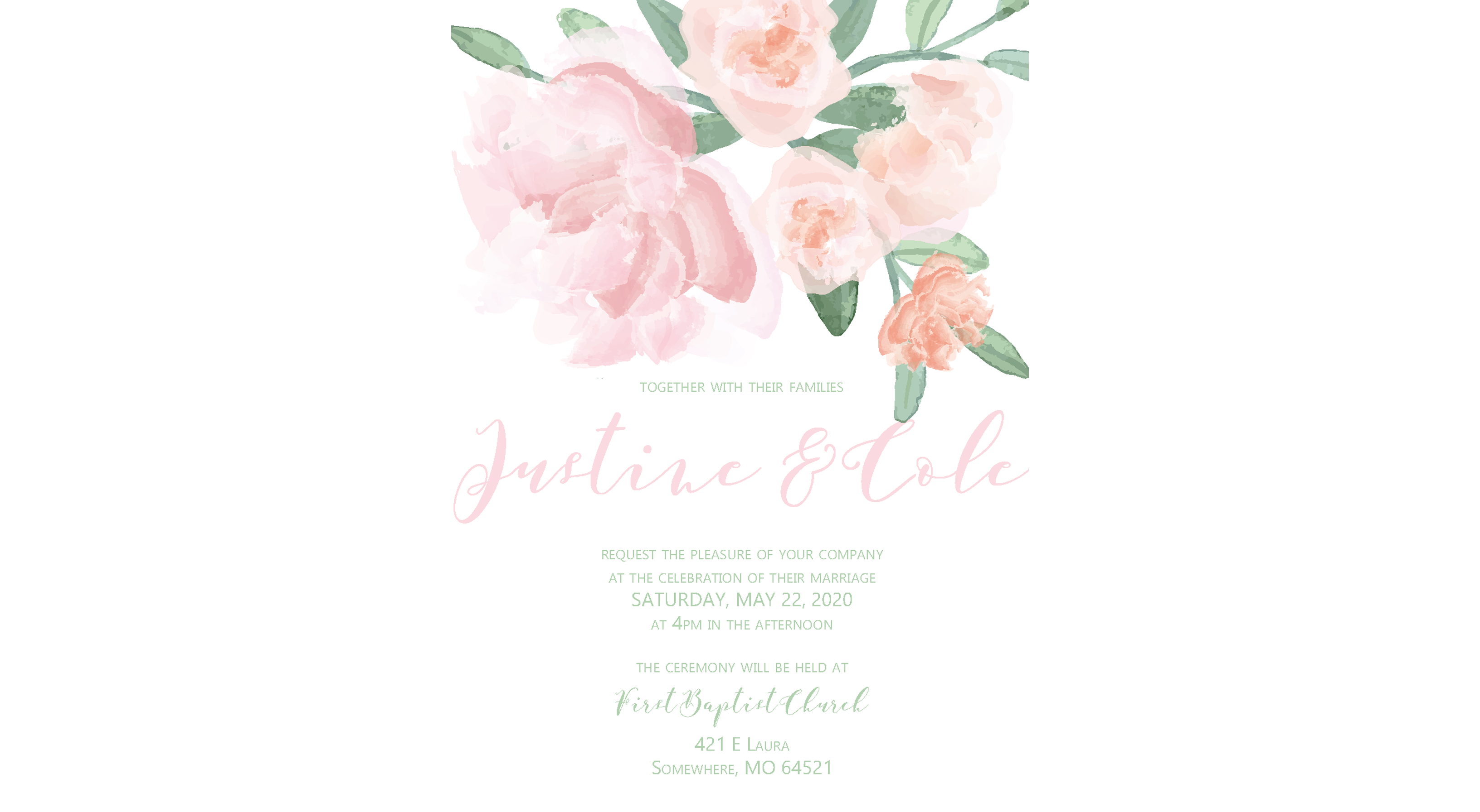 watercolor flower invitations